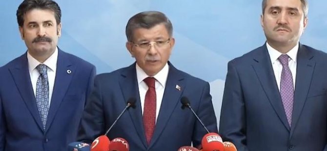 DAVUTOĞLU VE EKİBİ AK PARTİ'DEN İSTİFA ETTİ