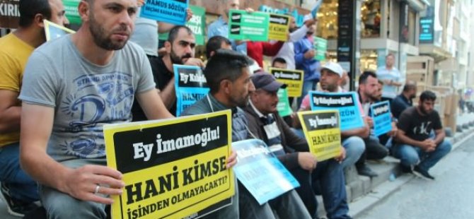 İŞTEN ÇIKARTILAN İŞÇİLER CHP İL BİNASI'NDA EYLEM YAPIYOR