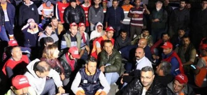 MALTEPE'DE HAKLARINI ALAMAYAN TEMİZLİK İŞÇİLERİ EYLEM YAPTI