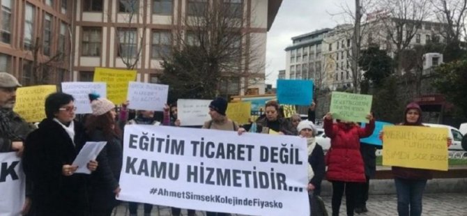 AHMET ŞİMŞEK KOLEJİ VELİLERİ MİLLİ EĞİTİM MÜDÜRLÜĞÜ ÖNÜNDE EYLEM YAPTI