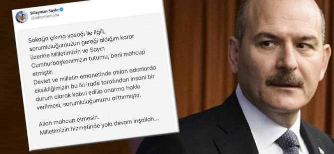 İÇİŞLERİ BAKANI SÜLEYMAN SOYLU'DAN BEKLENEN AÇIKLAMA