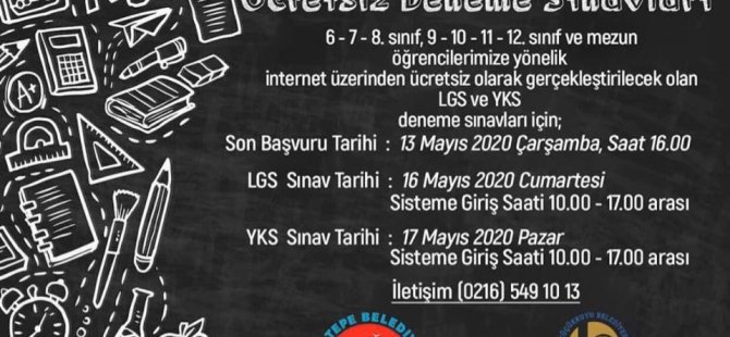 BAŞKAN ALİ KILIÇ'TAN  ÖĞRENCİLERE ONLİNE DENEME SINAVI