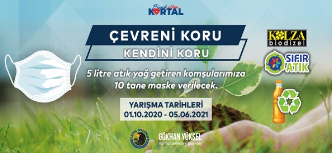 KARTAL BELEDİYESİ'NDEN  ATIK YAĞ GETİREN VATANDAŞLARA MEDİKAL MASKE