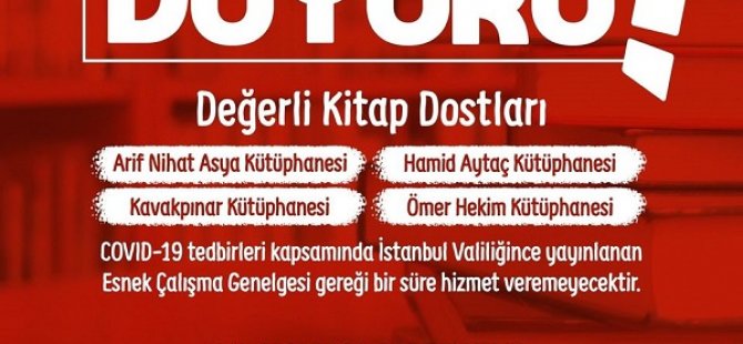 PENDİK BELEDİYESİ'NDEN KÜTÜPHANELERLE İLGİLİ ÖNEMLİ DUYURU!