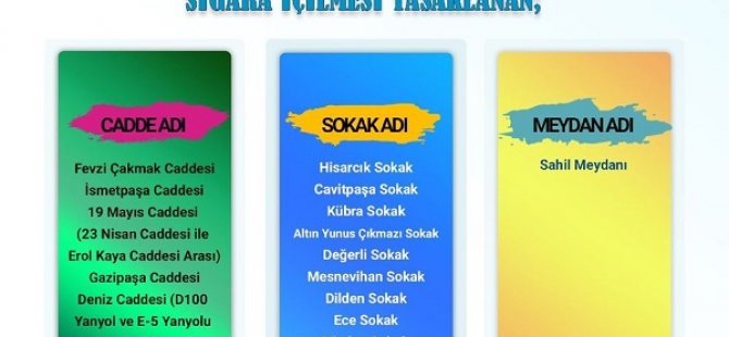 PENDİK'TE SİGARA İÇİLMESİ YASAKLANAN CADDE VE SOKAKLAR BELLİ OLDU