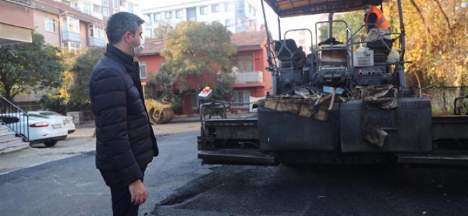 SOKAĞA ÇIKMA YASAĞINDA KARTAL'IN MAHALLELERİ ASFALTLANDI