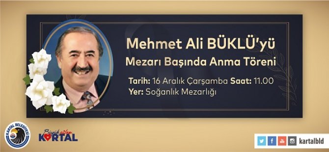 MEHMET ALİ BÜKLÜ VEFATININ 25. YILINDA MEZARI BAŞINDA ANILACAK