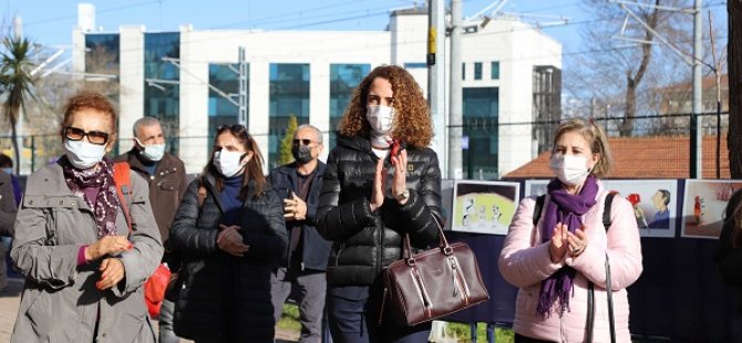 KARTAL'DA KADINA ŞİDDET KARİKATÜRE YANSIDI