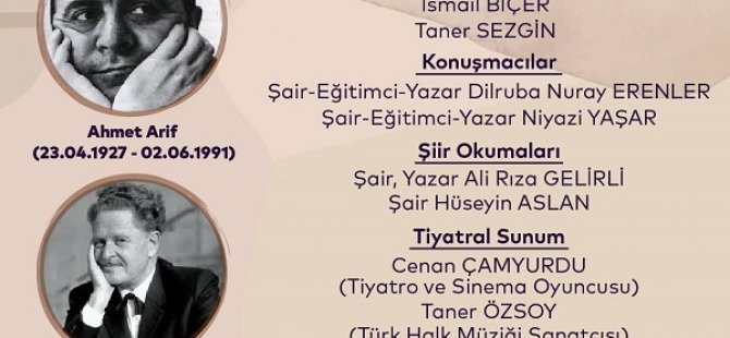 TÜRK ŞİİRİNİN UNUTULMAZ İKİ USTASI KARTAL'DA ETKİNLİKLERLE ANILACAK