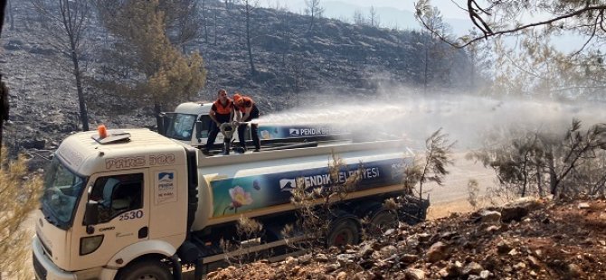 PENDİK BELEDİYESİ'NİN DESTEK EKİPLERİ MANAVGAT'TA YANGIN SÖNDÜRME ÇALIŞMALARINA BAŞLADI