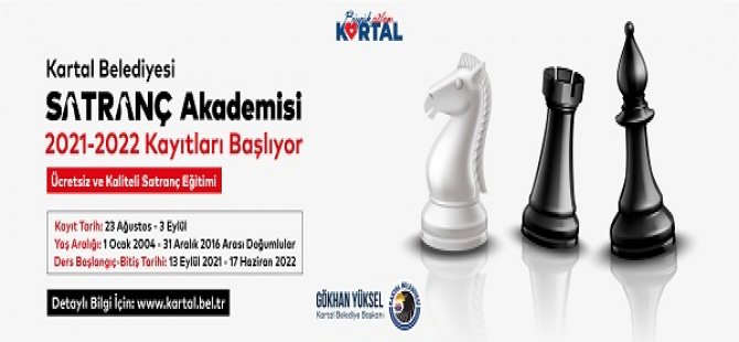 KARTAL BELEDİYESİ SATRANÇ AKADEMİSİ 2021-2022 BAŞVURU KAYITLARI BAŞLIYOR