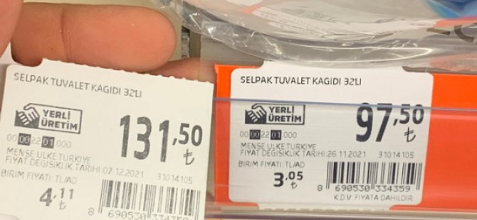 TUVALET KAĞIDI ZAM ŞAMPİYONU OLDU