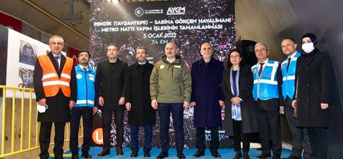 ULAŞTIRMA BAKANI;''PENDİK SABİHA GÖKÇEN METRO HATTINI YILIN İLK YARISINDA HİZMETE GİRECEK''