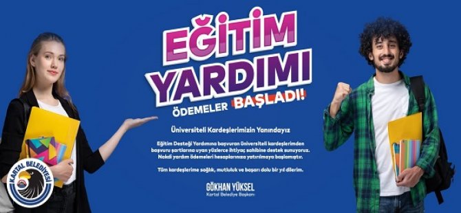 KARTAL BELEDİYESİ'NDEN ÜNİVERSİTELİ 1121 GENCE EĞİTİM DESTEĞİ