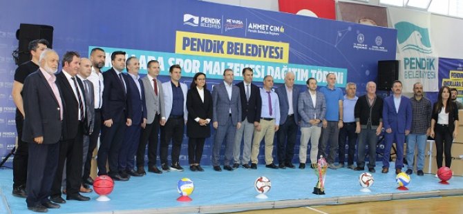 PENDİK BELEDİYE BAŞKANI AHMET CİN'DEN  OKULLARA SPOR MALZEMELERİ DESTEĞİ