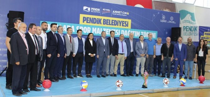 PENDİK BELEDİYE BAŞKANI AHMET CİN'DEN  OKULLARA SPOR MALZEMELERİ DESTEĞİ