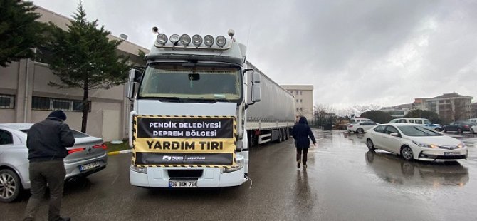 PENDİK BELEDİYESİ 8 TIR DOLUSU YARDIM MALZEMESİNİ DEPREMZEDELERE ULAŞTIRDI