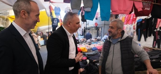 SÜLEYMAN TURAN FEVZİ ÇAKMAK MAHALLESİ'NDE  PAZARCI  ESNAFIYLA BULUŞTU