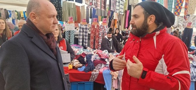 CHP PENDİK BELEDİYE BAŞKAN ADAYI TARIK BALYALI PENDİK PAZARINDA HALKLA BULUŞTU