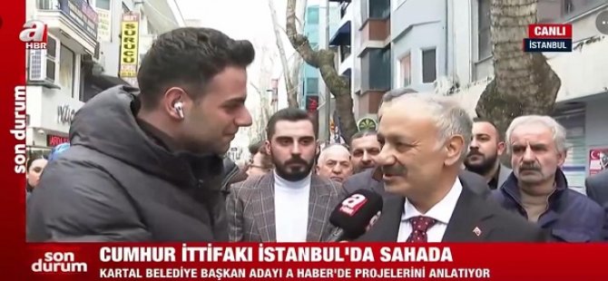 CUMHUR İTTİFAKI KARTAL  BELEDİYE BAŞKAN ADAYI KARAKAYA, ATV-A HABER ORTAK YAYININA KATILDI