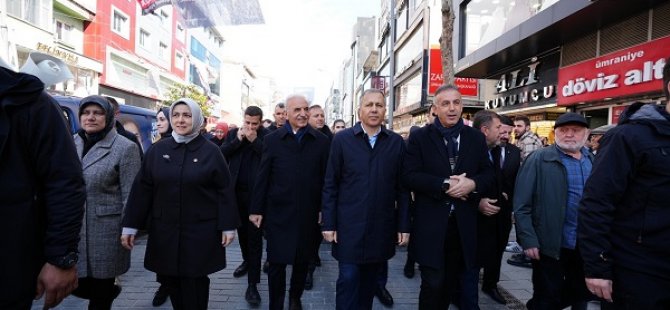 BAKAN YERLİKAYA VE BAŞKAN İSMET YILDIRIM ALEMDAĞ CADDE ESNAFIYLA BULUŞTU