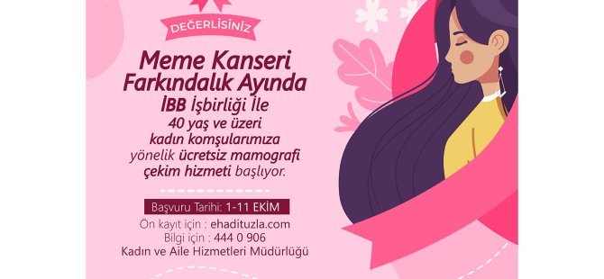 TUZLA BELEDİYESİ'NDEN MEME KANSERİ FARKINDALIK AYI'NDA ÜCRETSİZ MAMOGRAFİ HİZMET
