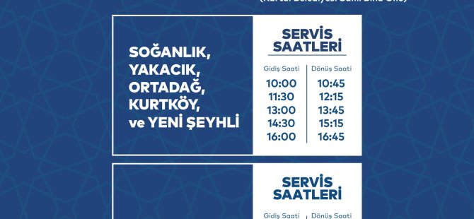 KARTAL BELEDİYESİ'NDEN RAMAZAN BAYRAMI'NDA MEZARLIKLARA ÜCRETSİZ ULAŞIM HİZMETİ