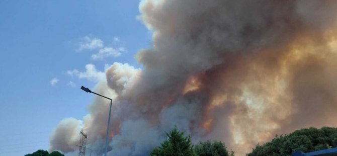 ÇANAKKALE'DE  ÇIKAN ORMAN YANGININA MÜDAHALE SÜRÜYOR