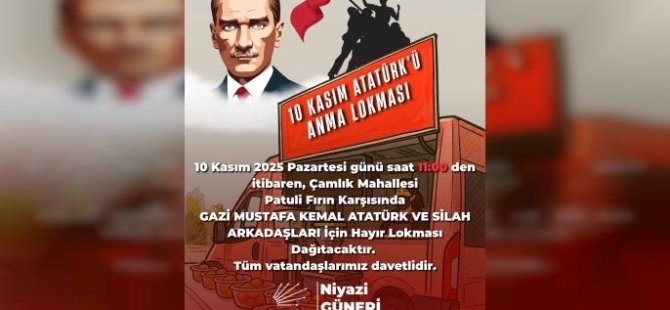 CHP PENDİK'TEN 10 KASIM'DA ANMA VE LOKMA DAĞITIMI