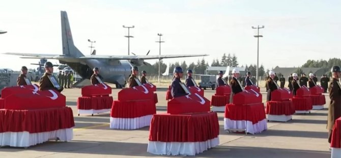 20 KAHRAMAN ŞEHİDİMİZ MÜRTED HAVA ÜSSÜNDE DÜZENLENEN TÖRENLE EBEDİYETE UĞURLANIYOR