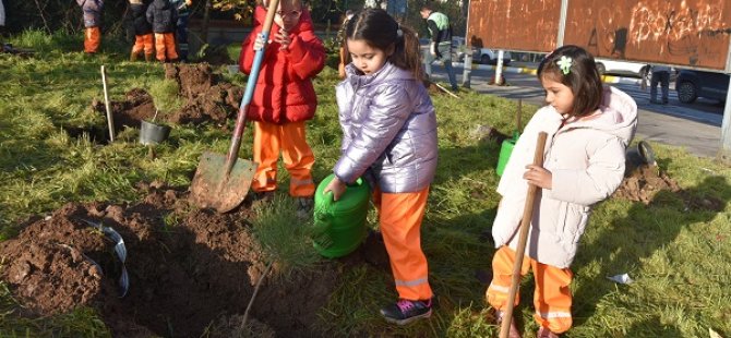 YILIN SON AĞAÇ DİKİMİNİ ANAOKULU ÖĞRENCİLERİ YAPTI