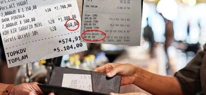 RESTORANLARDA KUVER VE SERVİS ÜCRETLERİ YASAKLANDI