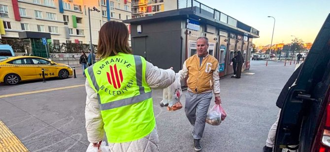 ÜMRANİYE BELEDİYESİ’NDEN İFTARA YOLDA YAKALANANLARA İFTARİYELİK DESTEK