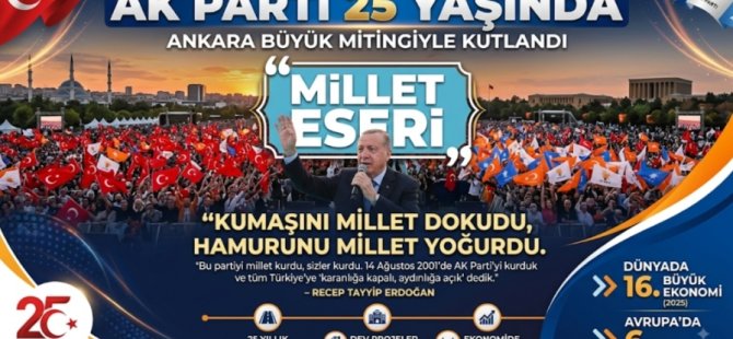 AK PARTİ 25. YAŞINI ANKARA'DA BÜYÜK MİTİNGLE KUTLADI