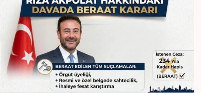 RIZA AKPOLAT ÖRGÜT ÜYELİĞİNDEN BERAAT ETTİ
