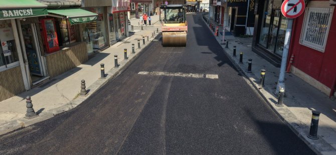 PENDİK ÇARŞIDA ASFALT SERİMİ BAŞLADI