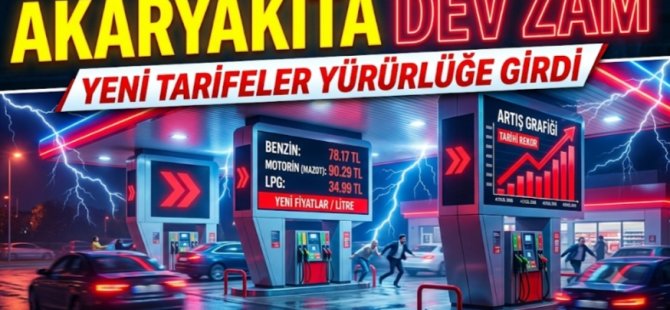 AKARYAKITTA GECE YARISI ZAMMI: MOTORİN 90 TL'Yİ AŞTI