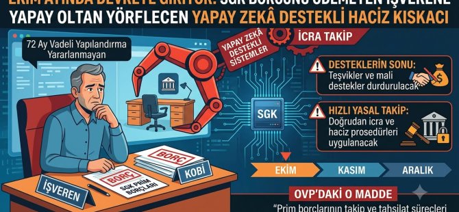 SGK BORCUNU ÖDEMEYEN İŞVERENE YAPAY ZEKA DESTEKLİ HACİZ KISKACI