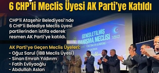 ATAŞEHİR'DE SİYASİ DEPREM! CHP'Lİ 6 MECLİS ÜYESİ AK PARTİ'YE GEÇTİ