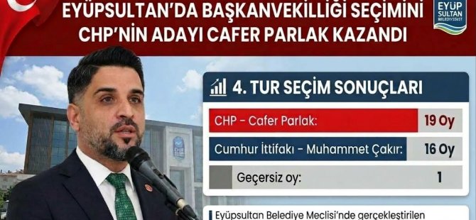 EYÜPSULTAN'DA BAŞKANVEKİLLİĞİ SEÇİMİNİ CHP ADAYI CAFER PARLAK KAZANDI