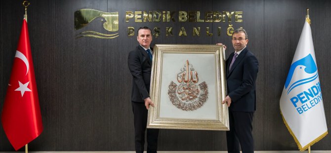 PENDİK KAYMAKAMI MEHMET YILDIZ'DAN BAŞKAN AHMET CİN'E HAYIRLI OLSUN ZİYARETİ