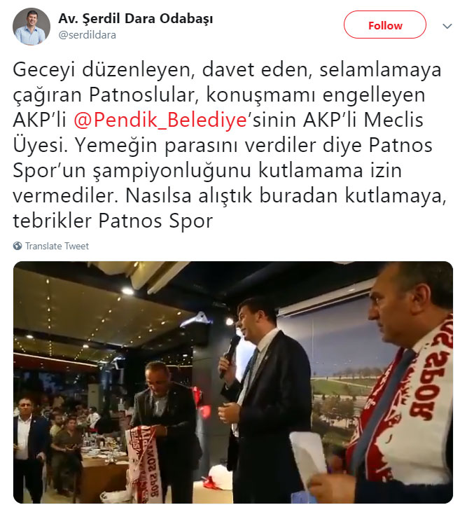 Patnos Spor Kulübü Dayanışma Gecesinde Kadıköy Belediye Başkanı'na Büyük Ayıp