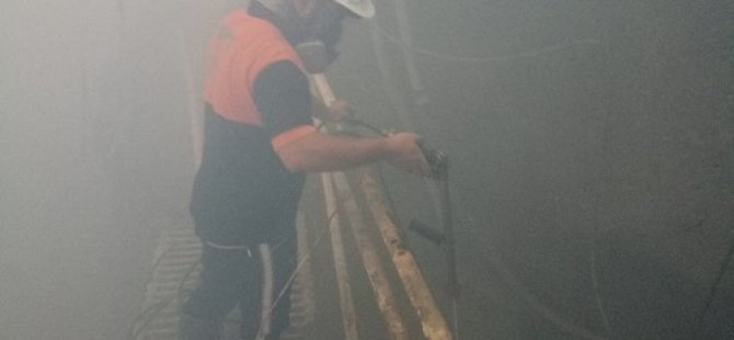 YERİN 50 METRE ALTINDA İLAÇLAMA YAPILDI