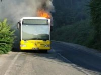 SEYİR HALİNDEKİ İETT OTOBÜSÜ ALEV ALDI