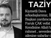 AK PARTİ KARTAL İLÇE BAŞKAN YARDIMCISI FARUK ÇAK HAYATINI KAYBETTİ