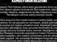 PENDİKSPOR KULÜBÜNDEN KAMUOYU AÇIKLAMASI