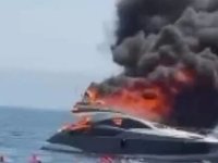 KINALIADA'DA TEKNE YANGINI! DENİZE ATLAYAN 12 YOLCU KURTARILDI