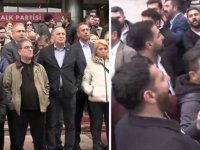 CHP GENEL MERKEZİ ÖNÜNDE TEBLİĞ GERGİNLİĞİ