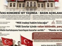 KARTAL SİDAD'DAN SİVAS KONGRESİ'NİN 107. YIL DÖNÜMÜNDE ANLAMLI MESAJ