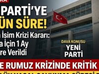 ANAYASA MAHKEMESİ'NDEN YENİ PARTİ'YE İSİM KRİZİNDE 30 GÜNLÜK SAVUNMA SÜRESİ